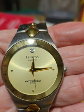 Armitron Gold and Silver Two-Tone Diamond Accent Watch
